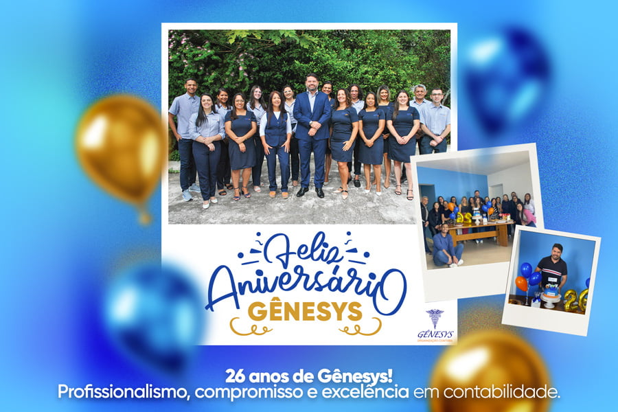 Imagem: Gênesys: 26 anos de sucesso e dedicação ao seu lado! Gênesys Organização Contábil em Arujá